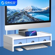 ORICO Monitor Stand Riser Computer Desk Bracket Laptop Holder with 3 Drawer Storage Box organizer for Home Office Laptop PC