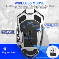 AULA SC300 2.4G Wireless Mouse Rechargeable 4-Color RGB Gaming Mouse Auto-sensing Smart Sleep Ergonomic Optics for MacOS Windows