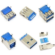 5pcs USB 3.0 9P 18P Type A B 9 18 Pin AF AM BF Female Male PCB Jack Socket Plug DIP Solder Connector