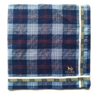 Celine 古董絲巾 - 手帕 - 口袋巾 格紋 18.5 x 18 英吋