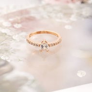 Hyl Jewelry 174J Cincin Titanium Wanita Emas Muda Anti Karat Asli Silver Emas Couple Dewasa Dan Lunt