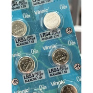 5 Blisters = 50 VINNIC AG10 SR54 LR54 189 387 389 390 LR1130 SR1130 LR1131 SR1131 1130 1.55V batteri