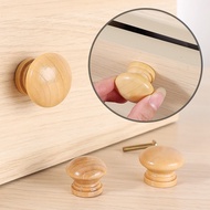 2pcs Natural Wooden Cabinet Pulls Single Hole Round Handles Drawer Knobs for Cabinet Dresser Wardrobe Door Furniture Hardware