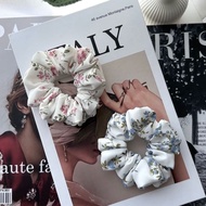 Floral Scrunchie, Pink Blossom Scrunchie, Blue Blossom Scrunchie, Hair Ties, Hair Scrunchies,