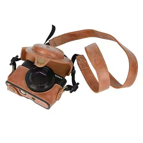 Camera Bag PU Leather Case For Sony RX100 RX100II RX100 M3 RX100III M4 M5 M6 With Shoulder Strap