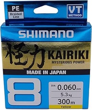 SHIMANO - Fishing Braid Kairiki 300M Jaune 0.215mm 20.8Kg - 59Wpla68R36 - Sh64Wy300215