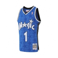 เสื้อเจอร์ซีย์ MN Vintage สำหรับผู้ชาย ปี 2024 ทีม Orlando Magic เสื้อกล้ามบาสเก็ตบอล Mcgrady Blue A