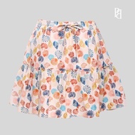 PLOWBRANDS - SK0012  linen "Laura skirt"  กระโปรงสั้นรูด layer ต่อ 2 ชิ้น (SS24) [สินค้าราคาพิเศษ ขอ