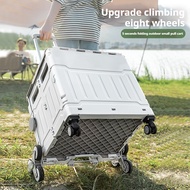 50L/75L Outdoor camping multi-functional trolley box storage box Foldable wheeled shopping cart