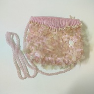 粉色亮片串珠側背包 早期 古物 收藏 老物 #24年中慶