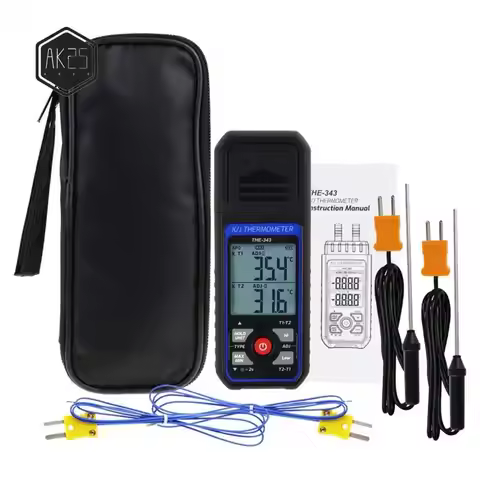 AK25-Thermocouple Thermometer Digital K Type Thermometer With 4 Thermocouples, -328-2500℉ Measuring 