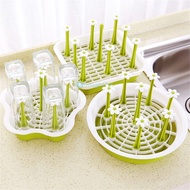 Utility Drying Rack Water Cup Hanger Multifunctional Dust Proof Glass Cup Drain Baby Bottle Rack Food Grade PP Plastic Cup Drying Rack Storage Tray