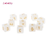 Lohobby 10pcs Six Sided Dice D6 Dice Playing D&D RPG Dices TRPG Game Gifts Black