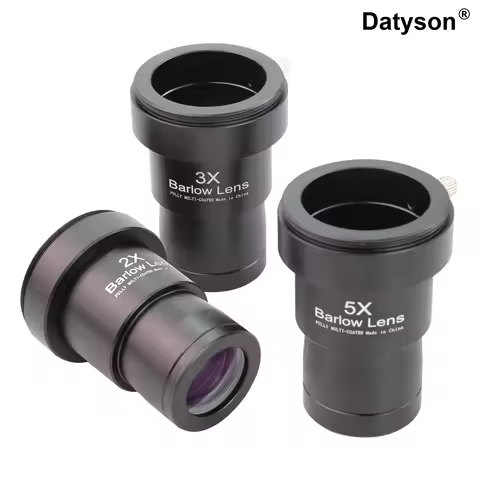 Datyson W5P0083BCD 1.25'' 2x/3x/5x Telescope Barlow Lens Metal Fully Coated Focal Length Extender Wi