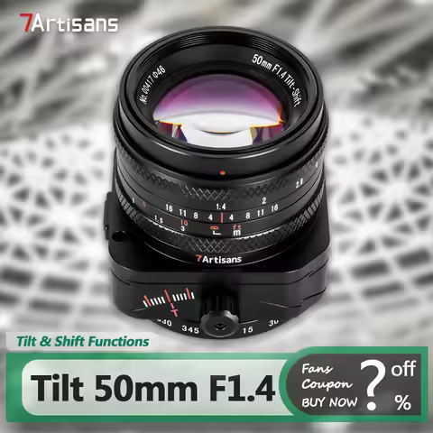 7Artisans APS-C 50mm F1.4 Tilt Shift Camera Lens for Portrait Photography with Sony E Fujifilm XF M4
