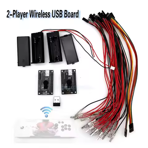 2-Player Wireless Zero Delay Usb Adapter Encoder Arcade Controls PCB for Pandora Game Joystick Conso