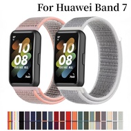 [HOT JUXLLKBKOW 514] สายรัดไนลอนสำหรับ Huawei Band 7 Original Breathable เข็มขัดสมาร์ทสร้อยข้อมือสายรัดข้อมือ Correa สำหรับ Huawei Band 7สายอุปกรณ์เสริม