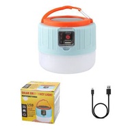 其他品牌 - 戶外LED太陽能野營燈多功能電顯USB充電應急燈手提馬燈露營燈 藍色