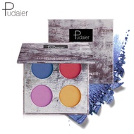 Eye Makeup Pudaier Four-Color Eyeshadow Earth Color Sequins Shimmer Matte Eye Shadow Plate