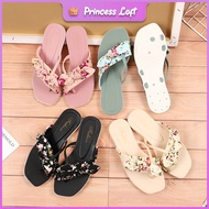 READY STOCK 👑 Yamina Women's Flat Shoes Kasut Wanita Sandal Flower