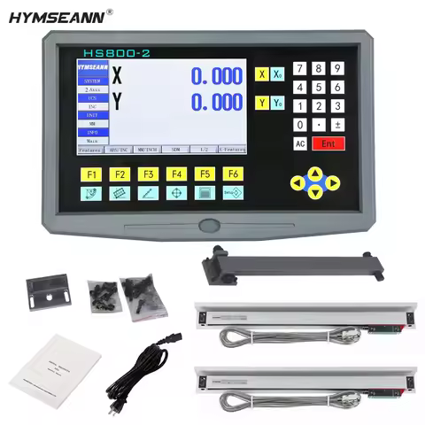 Lathe Milling 9 Language 2 Axis LCD DRO Digital Readout AC220V/110V And 2 Pieces 50-1000mm Linear Sc