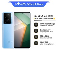 vivo iQOO Z7 5G 8+8GB RAM, 128GB ROM, Snapdragon 782G, 120W FlashCharge,120Hz FHD+Dot Display,64MP OIS Ultra-Sensing Cam