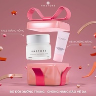 COMBO FACE WHITE PINK LIGHTWEIGHT + SUNSCREEN HM STORE Makeup Set Skincare Set (JUSSMY WHITE PINK LI