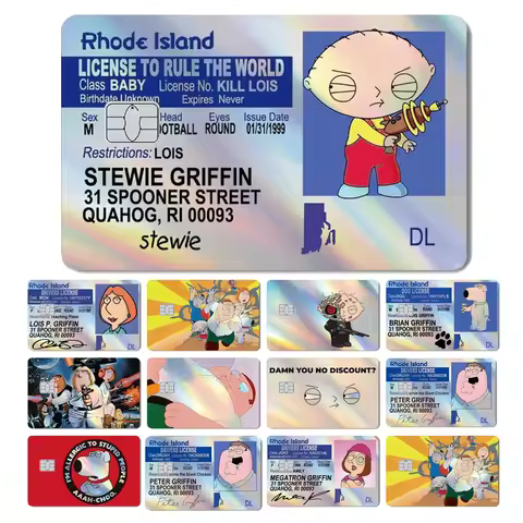 Magic Shark Funny Familys Guys Peter Griffin Holograhpic Laser Bling Skin Cover Sticker for Debit Ba