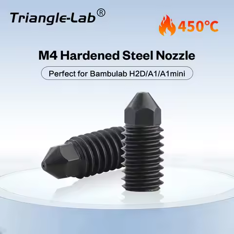 Trianglelab® M4 Hardened steel nozzle Perfect for Bambulab H2D/A1/A1mini Fully hardened steel integr