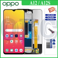 Original OPPO A12 A12S 2020 LCD with Frame Display Touch Screen Digitizer Full Set Assembly Replacement Parts CPH2083 CPH2077 LCD