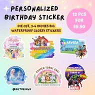 [SG SELLER] 12pcs of birthday stickers | Birthday | Cocomelon | Baby Shark | Superhero | Princess