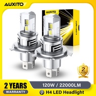 AUXITO 2Pcs H4 Headlight Led For Car 6500K Super Bright White 9003 HB2 All Weather Auto Car Headlamp