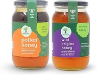 Last Forest Unprocessed Wild Origins Honey and Pollen Honey 500g, Raw Honey with No Added Sugar or A