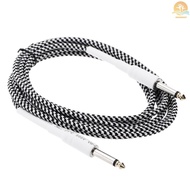 M-M 6.6ft / 2m 6.35mm Mono Male to 6.35mm Mono Male Cable Wire Cord for Guitar Bass Instrument