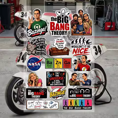 T-The Big Bang Theory Aesthetic Graffiti Stickers Waterproof PVC Decals For Motorcycle Skateboard Ca