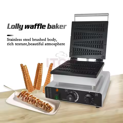 ITOP 2208 Electric Waffle Maker Pine Tree Mould Waffle Pancake Maker Waffle Stick Machine Iron Cast 