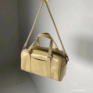South Korea Bucks Leather Small Briefcase Bucksleather Bowling Bag Simple Satchel Shoulder Crossbody