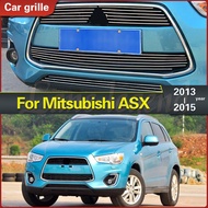 For Mitsubishi ASX 2013 2014 2015 Front Racing Grills Cover Case Stickers Car Styling Stainless Stee