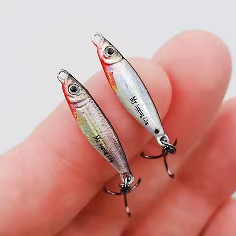 1pc 1.5/3/5g 3D Micro Sized Iron Plate Bait Mini Metal Cast Jig Spoon Fishing Lure Artificial Bait f