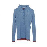 【二手】Gucci polo衫，Sherry系列，羊絨真絲針織，女款，全新未使用。