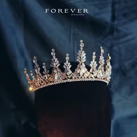 CC Wedding Crowns Women Hair Accessories Bridal Headbands Engagement Jewelry 100% Handmade Gold Silv