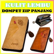 DOMPET PANJANG ZIP KULIT LEMBU BETUL DOMPET LELAKI BEG DUIT PANJANG GENIUNE COW LEATHER LONG ZIP WALLET MEN'S WALLET READY STOCK &amp; FAST SHIPPING