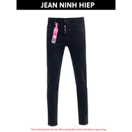 [D7175] DSQ plain 2-way stretch black jeans with pink tag and spare buttons, plain black D2 men's je