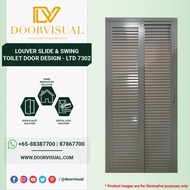 Grey Louver Slide & Swing Toilet Door Design