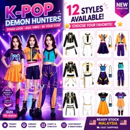 (Ready Stock) KPOP Demon Hunters Rumi Zoey Mira Cosplay Costume - Kids Girls Halloween Kpop Dance Ou
