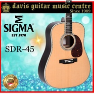 Sigma SDR-45 Aoustic Guitar Solid Sitka Spruce Top and solid indian Rosewood side and back