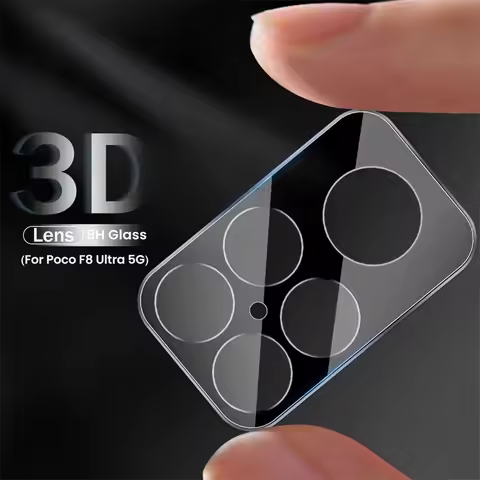 3-1Pcs Black 3D Tempered Glass Curved Camera Lens Protectors Case For Xiaomi Poco F8 Ultra Poko Litt