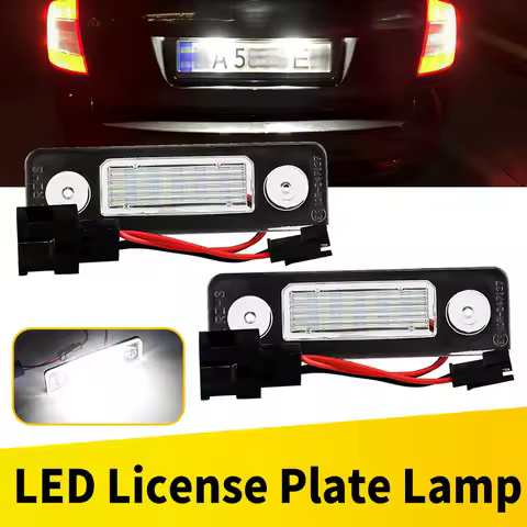 2Pcs LED License plate lights For Skoda Octavia 2 Facelift Canbus Super Bright White License plate l
