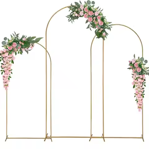 Wedding Arch Backdrop Stand 6.6FT 5.9FT 4.9FT Set of 3 Metal Arch Backdrop Stand for Wedding Ceremon