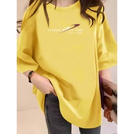 2Y793 1XL-5XL Tshirt Women Clothes T shirt Plus Size Crop Top Student Women Fashion Silk Basic Cloth